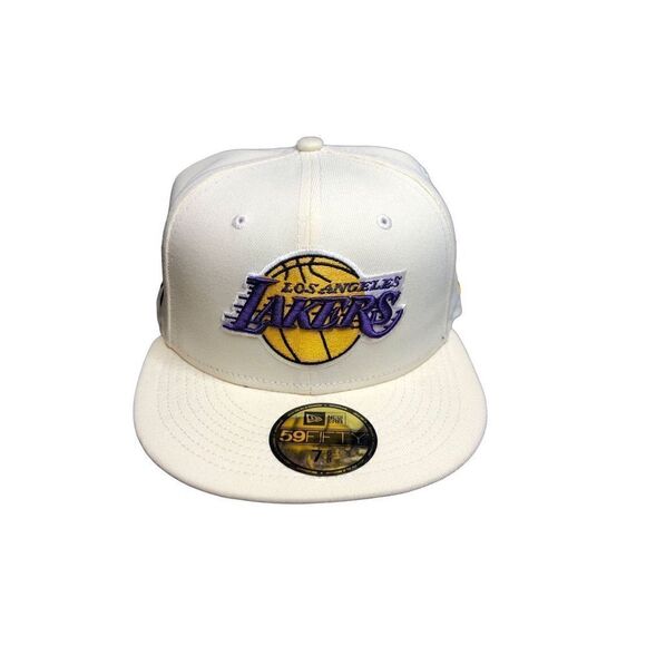 NEW ERA LOS ANGELES LAKERS 75th ANNIVERSARY 59FIFTY FITTED CAP HAT SIZE 7 5/8 - Picture 1 of 5